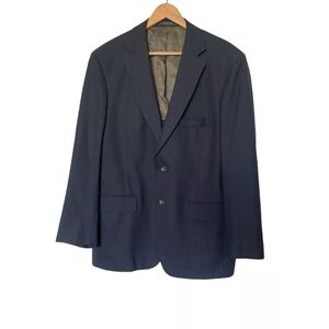 Allen Edmonds Blazer Mens 42R Navy Blue Wool 2-Button Sport Coat Made in USA